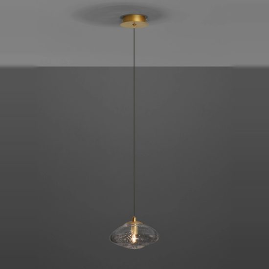 Lampada per comodino camera da letto a sospensione oro ottone vetro