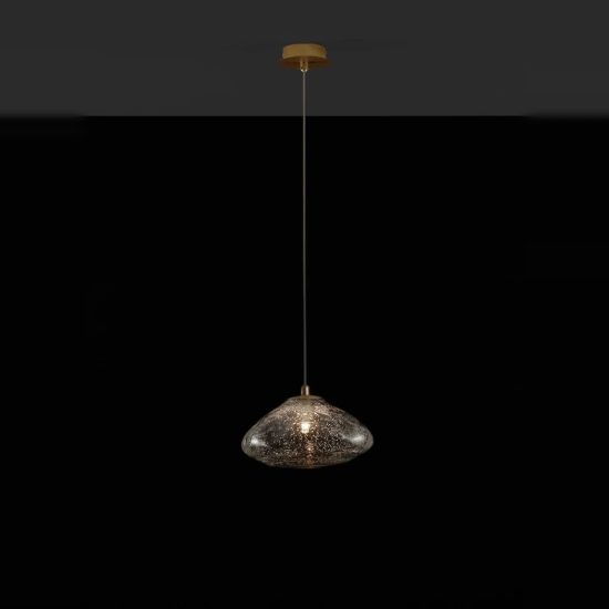 Lampada a sospensione per camera da letto sfera vetro design contemporanea oro ottone vetro