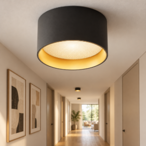 Maytoni vega faretto da soffitto led 15w 3000k nero e oro tondo