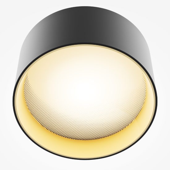 Maytoni vega faretto da soffitto led 15w 3000k nero e oro tondo