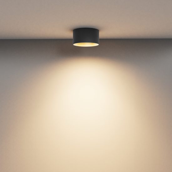 Maytoni vega faretto da soffitto led 15w 3000k nero e oro tondo