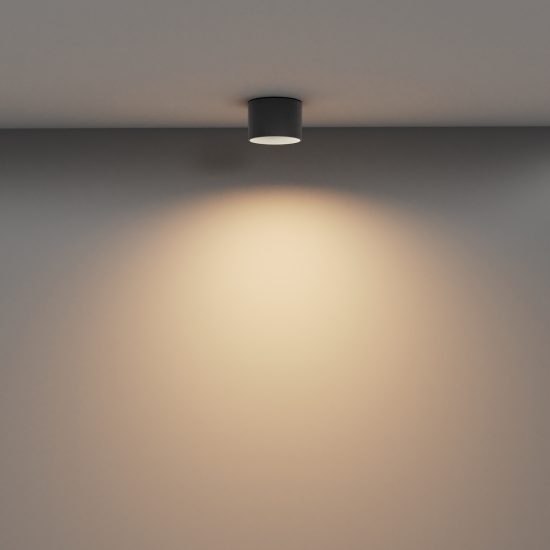 Maytoni vega faretto da soffitto rotondo nero led 8w 3000k