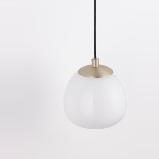 Applique moderna per soggiorno oro nero e opale vetro da parete 13cm