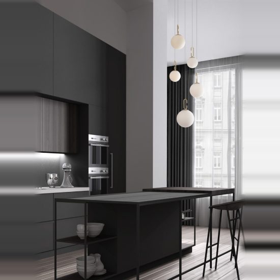 Lampadario a sospensione opale e oro per soggiorno led 30w 3000k 5 luci dimmerabile