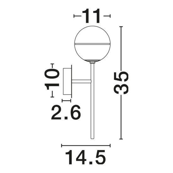 Applique 15cm moderna da parete bianco latte e oro ottone per soggiorno