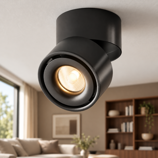 Maytoni yin faretto nero da soffitto led 15w 3000k orientabile