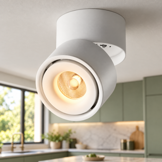 Maytoni yin faretto da soffitto led 15w 3000k orientabile per cucina bianco
