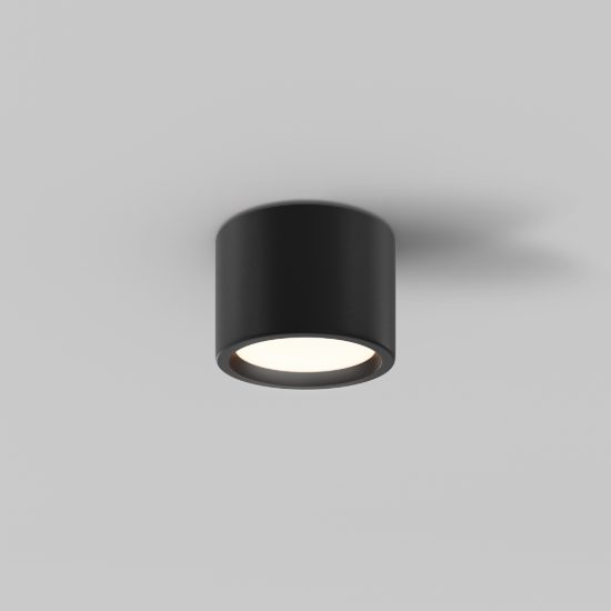 Hydra maytoni faretto moderno nero da esterno soffitto led 10w 3000k ip44