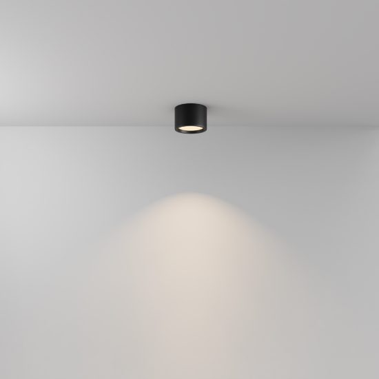 Hydra maytoni faretto moderno nero da esterno soffitto led 10w 3000k ip44