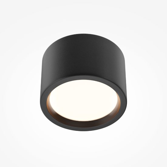 Hydra maytoni faretto moderno nero da esterno soffitto led 10w 3000k ip44