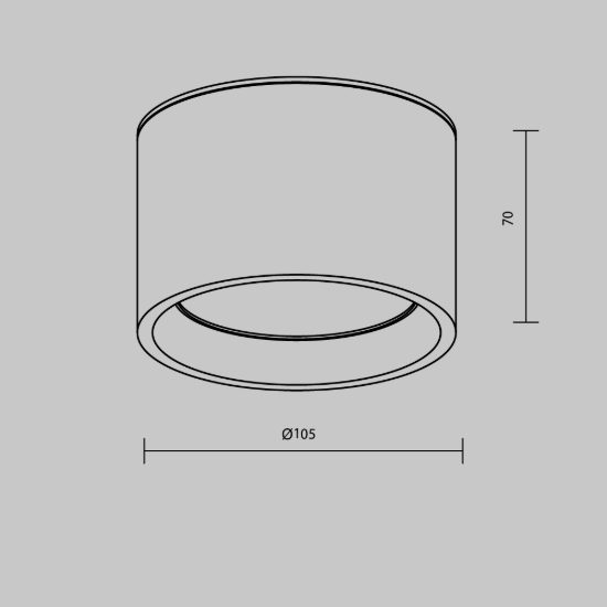 Hydra maytoni faretto moderno nero da esterno soffitto led 10w 3000k ip44