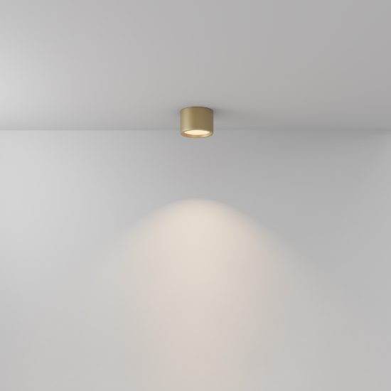 Maytoni hydra faretto da soffitto per bagno led 3000k ip44 oro opaco