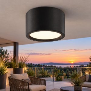 Maytoni hydra faretto da soffitto per esterno led 3000k ip44 nero