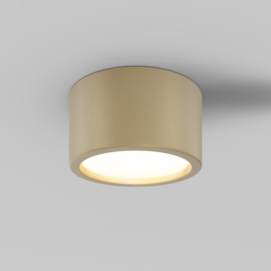 Hydra maytoni faretto da esterno soffitto led 15w 3000k ip44 oro opaco