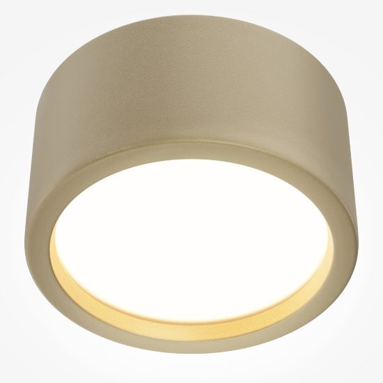 Hydra maytoni faretto da esterno soffitto led 15w 3000k ip44 oro opaco