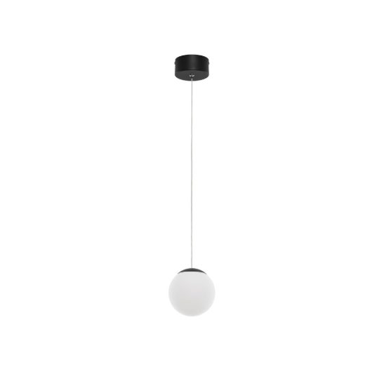 Lampada per camera da letto moderna a sospensione opale e nero led 8w 3000k