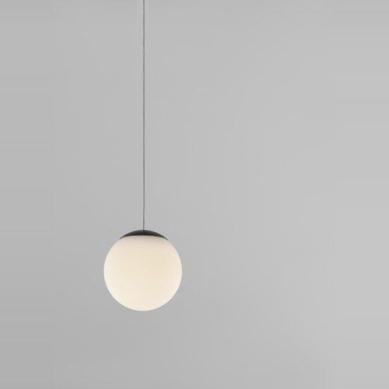 Lampada per camera da letto moderna a sospensione opale e nero led 8w 3000k
