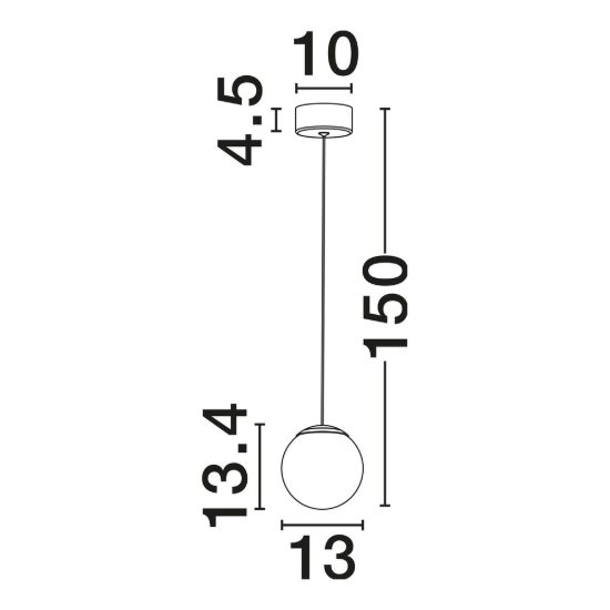 Lampada per camera da letto moderna a sospensione opale e nero led 8w 3000k