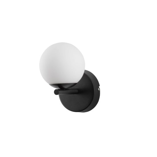 Applique moderna da parete per soggiorno opale e nero led 8w 3000k