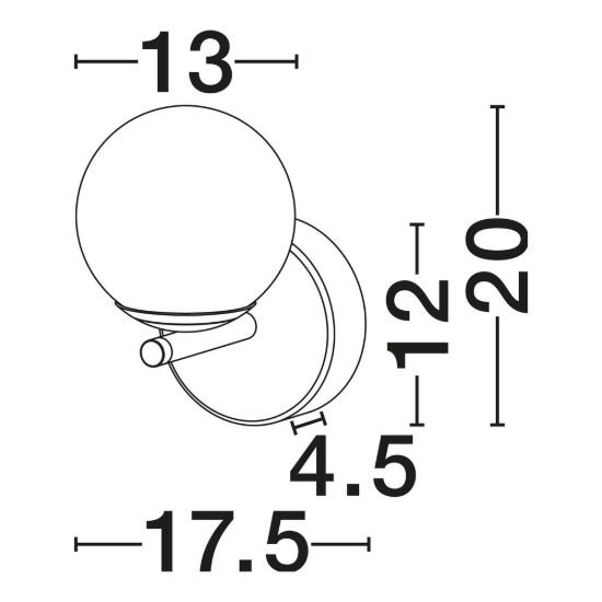 Applique moderna da parete per soggiorno opale e nero led 8w 3000k