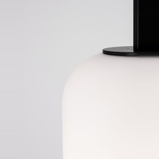 Lampada per cucina moderna a sospensione oliva opale e nero vetro
