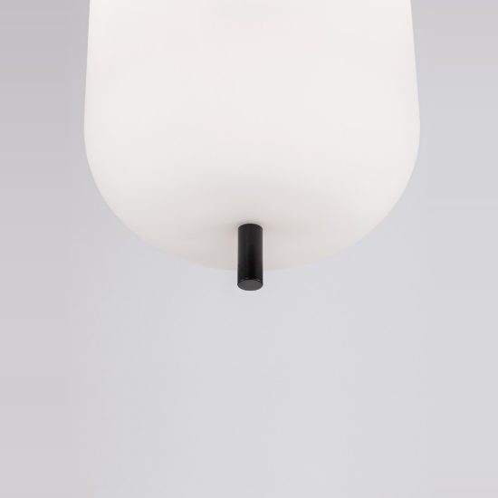 Lampada per cucina moderna a sospensione oliva opale e nero vetro