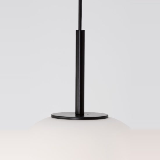 Lampadario per cucina moderno a sospensione oliva opale e nero vetro