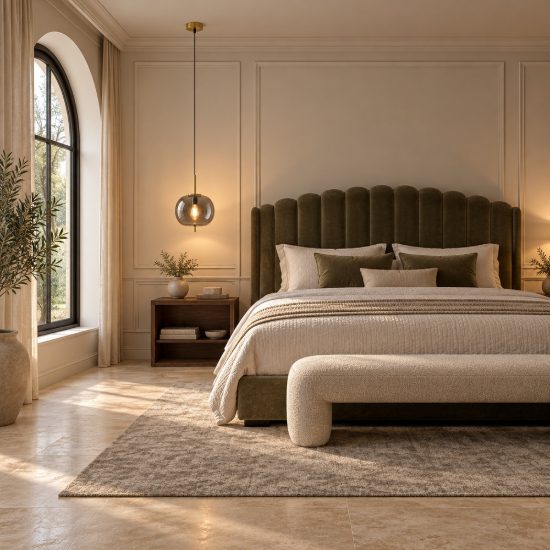 Lampadario a sospensione per camera da letto globo fumè e oro ottone vetro