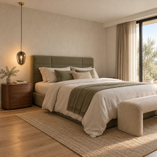 Lampada a sospensione per comodini camera da letto moderna oliva fumé e oro ottone vetro