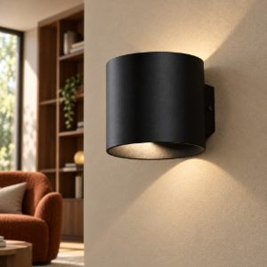 Applique moderna cilindro nero da parete maytoni rond