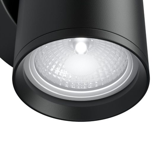 Maytoni focus s applique per interni moderna nera da parete cilindro
