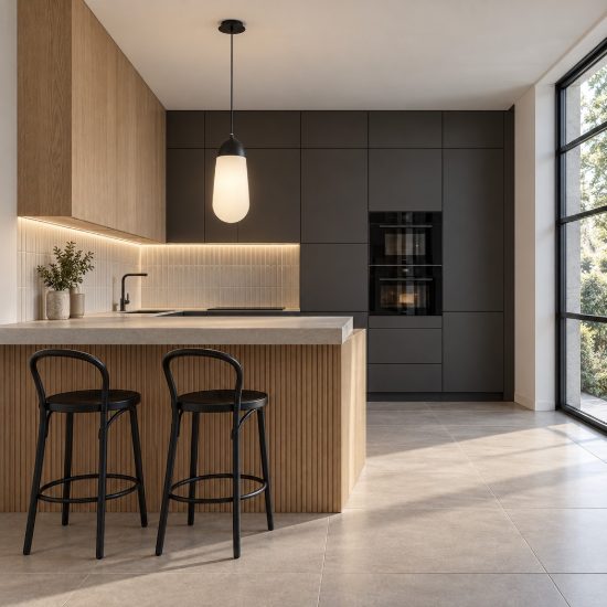 Lampada per cucina moderna a sospensione oliva opale e nero vetro