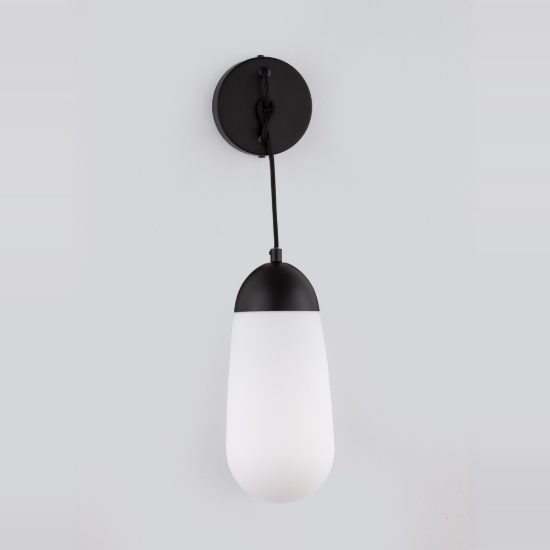 Applique pendente moderna da parete per soggiorno oliva opale e nero vetro