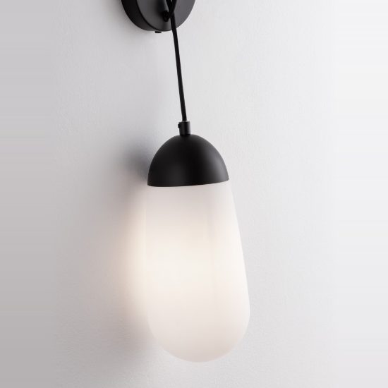 Applique pendente moderna da parete per soggiorno oliva opale e nero vetro