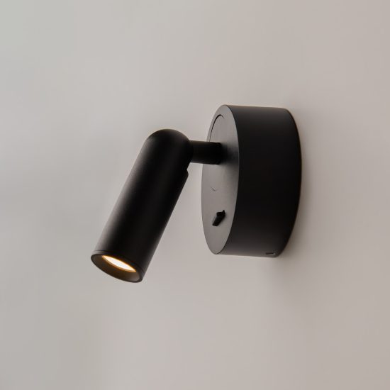 Mirax maytoni applique da comodino per camera da letto nera led 3000k