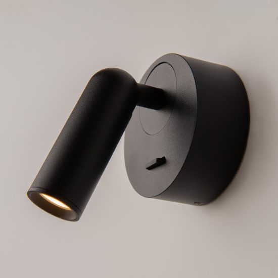 Mirax maytoni applique da comodino per camera da letto nera led 3000k