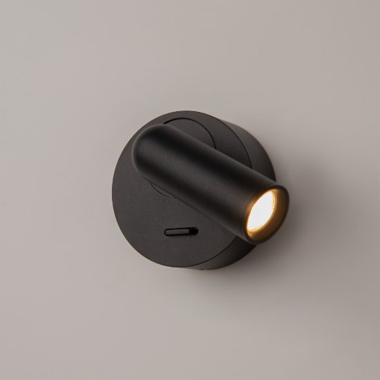 Mirax maytoni applique da comodino per camera da letto nera led 3000k