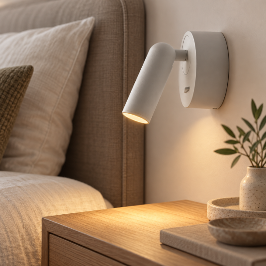 Maytoni mirax applique led 3w 3000k 7cm per camera da letto bianco orientabile