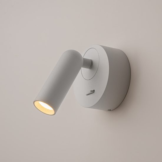 Maytoni mirax applique led 3w 3000k 7cm per camera da letto bianco orientabile