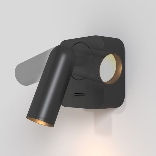 Applique per comodino nera led 3w 3000k 7cm maytoni mirax orientabile