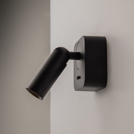 Applique per comodino nera led 3w 3000k 7cm maytoni mirax orientabile