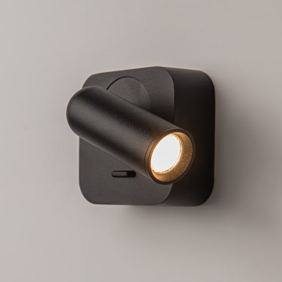 Applique per comodino nera led 3w 3000k 7cm maytoni mirax orientabile