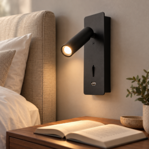 Maytoni mirax applique per comodino camera da letto nera led 3w 3000k