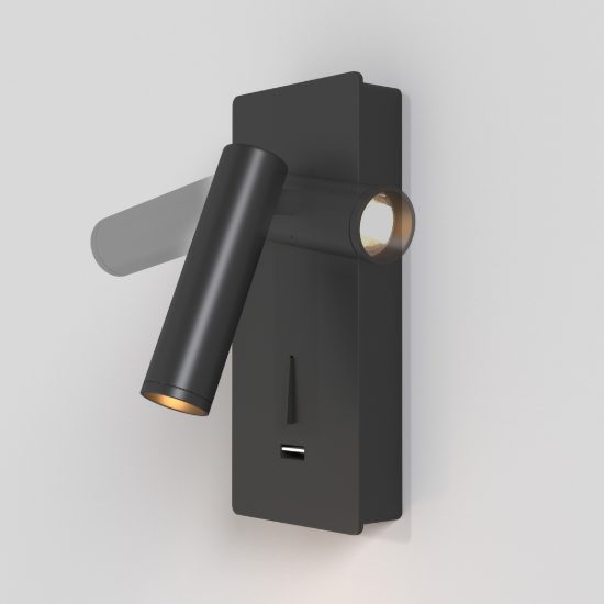 Maytoni mirax applique per comodino camera da letto nera led 3w 3000k
