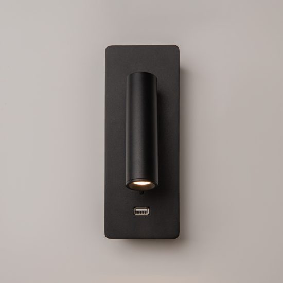 Maytoni mirax applique per comodino camera da letto nera led 3w 3000k
