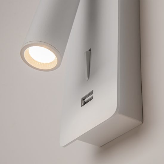 Maytoni mirax applique led 3w 3000k 7cm per camera da letto bianca