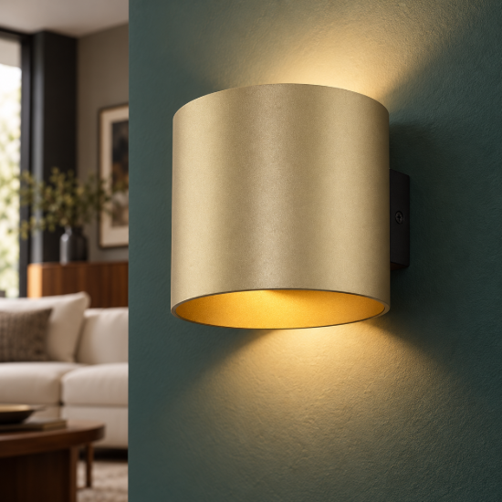 Maytoni rond applique da parete per camera da letto moderna oro opaco