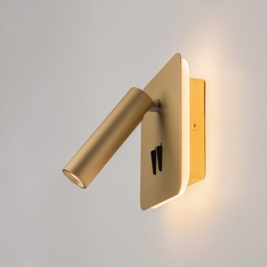 Maytoni ios 176 applique led 9w 3000k per camera da letto oro opaco