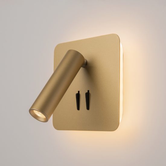 Maytoni ios 176 applique led 9w 3000k per camera da letto oro opaco