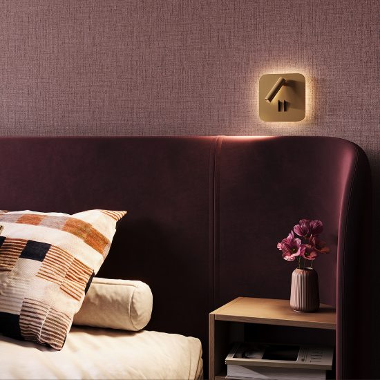 Maytoni ios 176 applique led 9w 3000k per camera da letto oro opaco